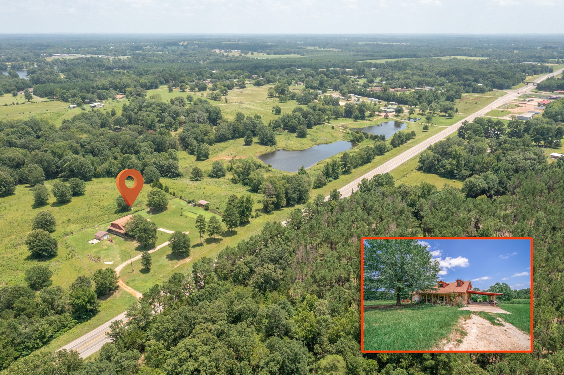 LOG AND OKLAHOMA FLAGSTONE HOME WITH LAKE AND ACREAGE