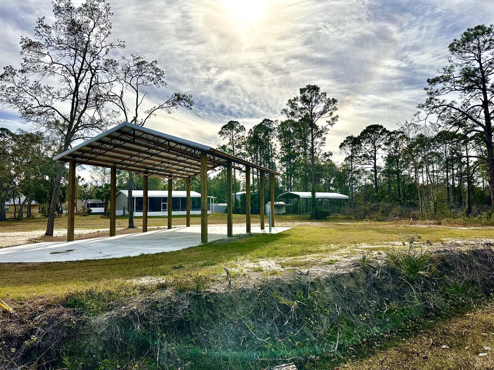 North Florida Land For Sale W/Power, Pole Barn,& 50 Amp