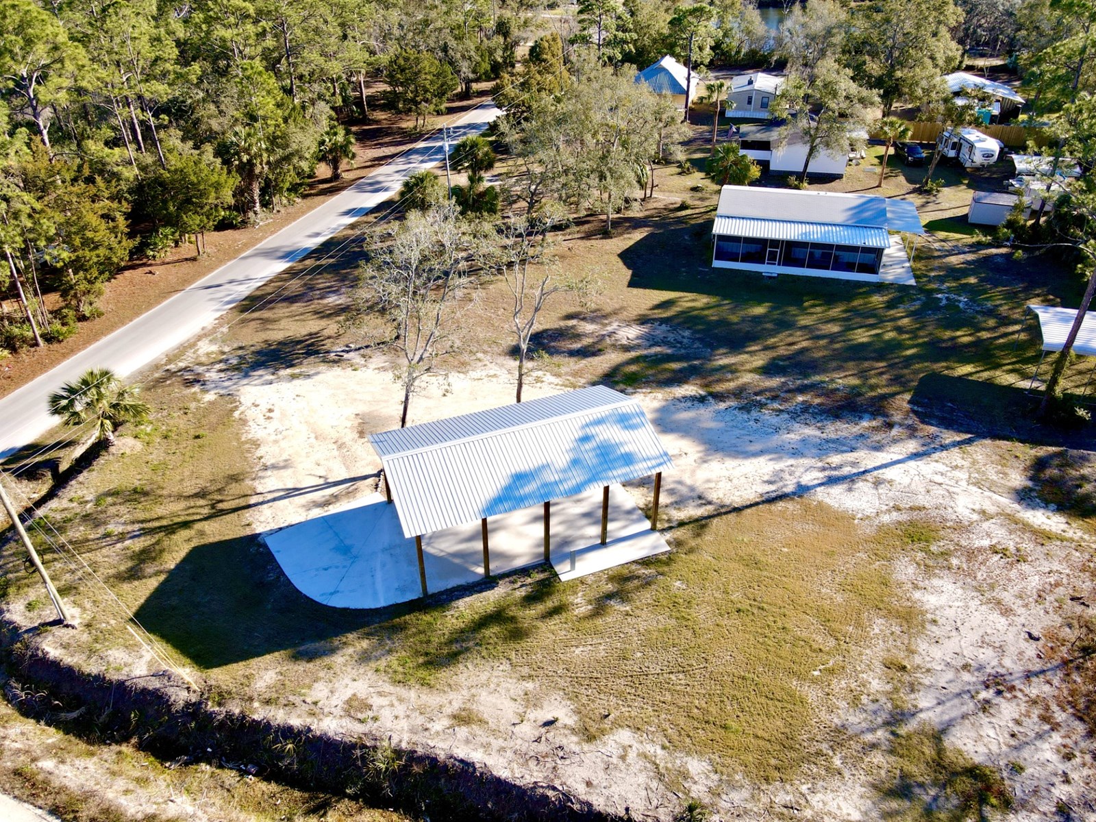 North Florida Land For Sale W/Power, Pole Barn,& 50 Amp